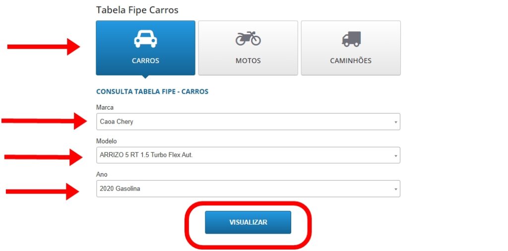 1 consultar tabela fipe passo a passo